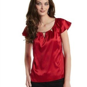 White House Black Market Red Embellished Top S